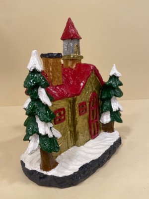 Yılbaşı Noel Babanın Evi El Boyama 21X16 cm