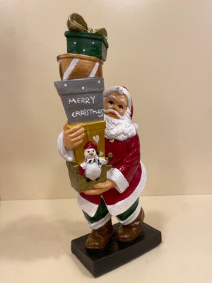 Yılbaşı Hediye Paketleri Taşıyan Noel Baba El Boyama 33X14 cm