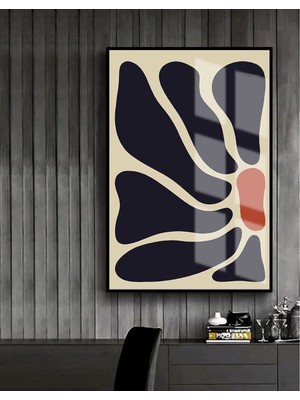 Harikabirev |turuncu-Beyaz Çiçek Model 1 |çerçeveli Temperli Cam Tablo Tekli Dikey