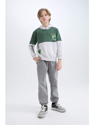 DeFacto Erkek Çocuk Minecraft Kapüşonlu Kalın Sweatshirt D6746A824WN