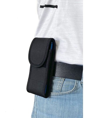 Huawei P Smart Z Kanvas Kumaş Cırt Kapaklı Kemere Takılan Telefon Kılıfı