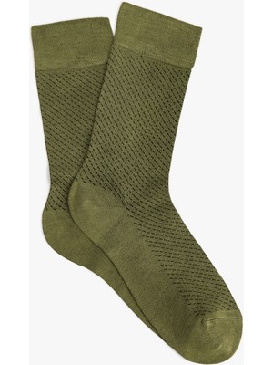 Koton Soket Bambu Çorap Minimal Desenli Viskon Karışımlı