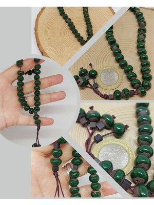 Anadolu Toprağı Serisi 33’lük Yeşil Renk Seramik Boncuk Tesbih 8-9mm (54268)