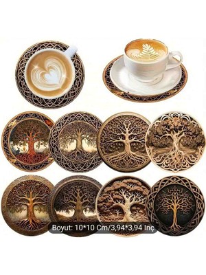 Volaconcept Ahşap 4 Lü Bardak Altı