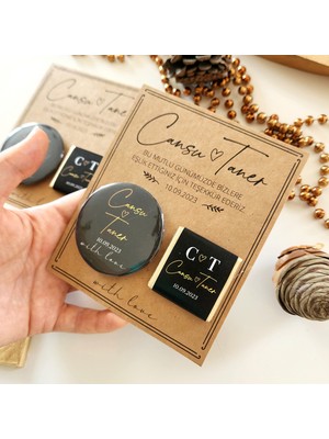 Çikolata ve Magnet Hediyelik Nişan Söz Kına Hediyesi 30 Adet