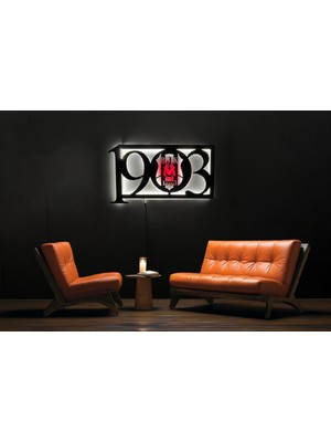 1903 Yazılı LED Işıklı Tablo, Duvar Dekor Ahşap, Neon Işık, Duvar Süsü,