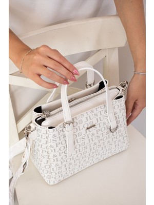 Just Polo Kadın Suya Dayanıklı Ayarlanabilir Çapraz Askılı Nikel Aksesuar 4 Gözlü El ve Omuz Çantası NL3022