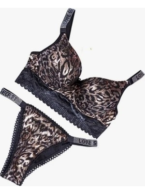 Chic Love Secret Destekli Leopar Baskılı Sütyen Takımı