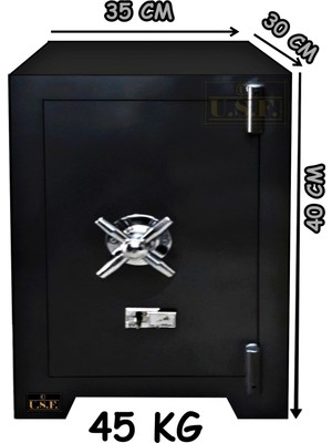U.S.F Ev ve Ofis Tipi Çelik Para Kasası 40 cm-45KG Çift Anahtarlı Güvenli Para Kasaları