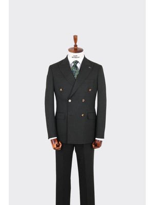 Kadir Büyükkaya Kırlangıç Yaka Kruvaze Erkek Takım ELBISE-KAX1256S