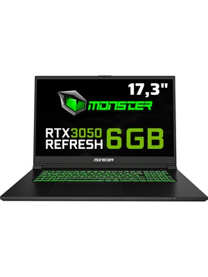 Monster Abra A7 V15.1 Intel Core I7 12700H 16 GB Ram 500 GB SSD 6 GB Rtx 3050 Freedos 17,3" Fhd 144 Hz Oyun Bilgisayarı