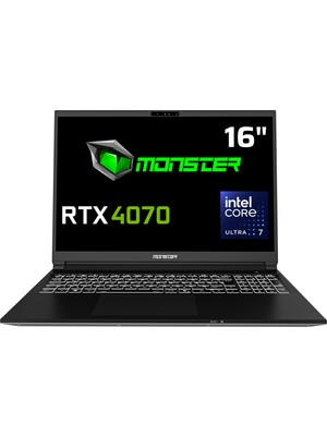 Monster Tulpar T6 V2.1.4 Core Ultra 7 155H 16 GB Ram 1 Tb SSD 8 GB Rtx 4070 Freedos 16" Wqxga 240 Hz Taşınabilir Bilgisayar