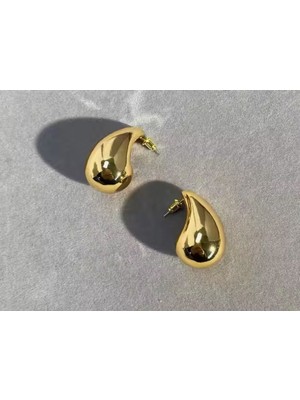 Jewelry Kadın Gözyaşı Damlası Küpe Su Damlası Küpe Küçük Boy Gold Renk