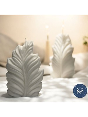 Melusina Candle Dekoratif Yaprak Model Mum - Kokulu Vegan Soya Wax Mumu