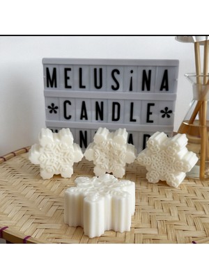 Melusina Candle Dekoratif  Noel Kar Tanesi 6lı  Mum - Kokulu Vegan Soya Wax Mumu