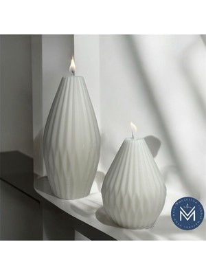 Melusina Candle Dekoratif 2 Li Armut Model Mum - Kokulu Vegan Soya Wax Mumu