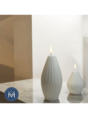 Melusina Candle Dekoratif 2 Li Armut Model Mum - Kokulu Vegan Soya Wax Mumu