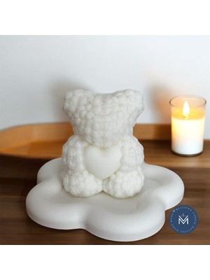 Melusina Candle Dekoratif Kalpli Ayı Model Mum - Kokulu Vegan Soya Wax Mumu