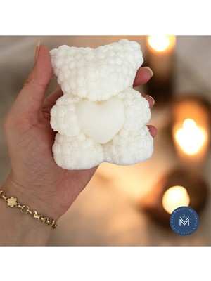 Melusina Candle Dekoratif Kalpli Ayı Model Mum - Kokulu Vegan Soya Wax Mumu