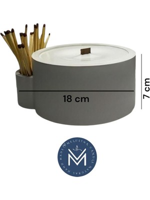 Melusina Candle Dekoratif Kibritli Mumluk ve Kokulu Vegan Soya Wax Mum (Yanında 10 Adet Cam Şişe Kibrit ile Gönderilecektir)