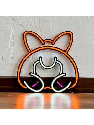 Tol Camp Corgi Neon LED Duvar Dekoru - Modern ve Şık Metal Üzerine Neon Duvar Süsü | 31 cm x 31.5 cm