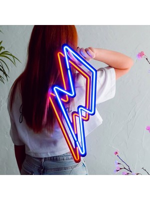 Tol Camp Flash Neon Süsü - Metal Üzerine Dekoratif Renkli Işıklı Duvar Aydınlatması Tablo Tabela | 20,5 cm x 48,5 cm