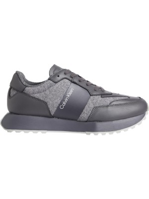 Calvin Klein Gri Erkek Sneaker Low Top Lace Up Wool