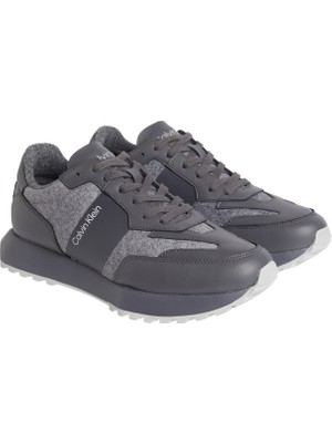 Calvin Klein Gri Erkek Sneaker Low Top Lace Up Wool