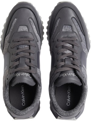 Calvin Klein Gri Erkek Sneaker Low Top Lace Up Wool