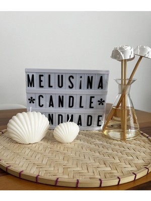 Melusina Candle Dekoratif 2li Deniz Kabuğu , Istiridye Model Mum - Kokulu Vegan Soya Wax Mumu