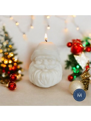 Melusina Candle Dekoratif 3D Noel Baba Figür Mum - Kokulu Vegan Soya Wax Mumu