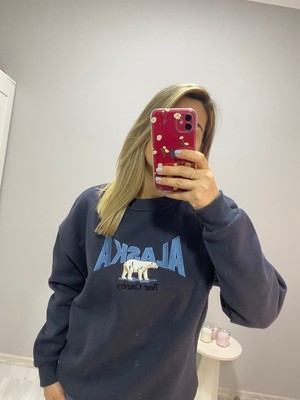 Stalk Giyim Alaska Nakış Işlemeli 3 Iplik Şardonlu Sweatshirt