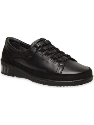 Forelli 48201-G Bety Siyah Kadın Comfort Deri Ayakkabı