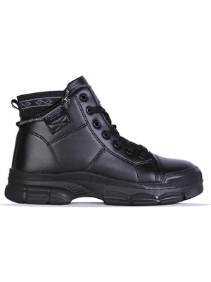 Twingo 2025 Siyah Nova Kürklü Kadın Düz Bot