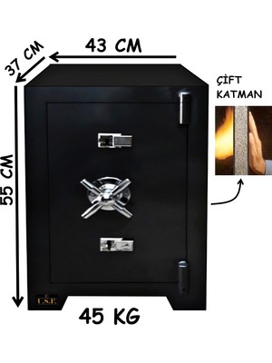 U.S.F Ev Ve Ofis Tipi Çelik Para Kasası 55cm 45kg kasa 