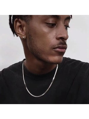 Sjour Parlak Moda Erkek İçin 18K Altın Kaplama İtalyan Zincir Çelik Kolye