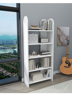 Dekoratif 5 Raflı Kitaplık Modern Kitaplık Kütüphane Organizer