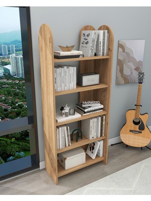 Dekoratif 5 Raflı Kitaplık Modern Kitaplık Kütüphane Organizer