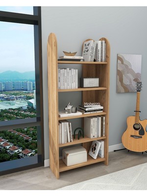 Dekoratif 5 Raflı Kitaplık Modern Kitaplık Kütüphane Organizer