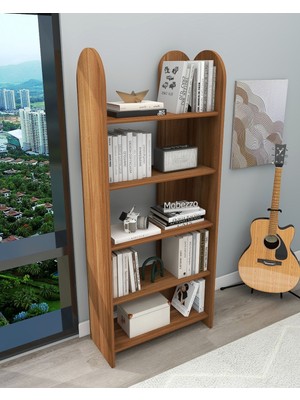 Dekoratif 5 Raflı Kitaplık Modern Kitaplık Kütüphane Organizer