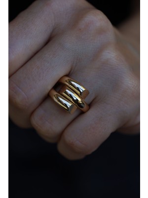 Yenigün Kuyumculuk 14 Ayar Altın Üç Şerit Tasarım Yüzük