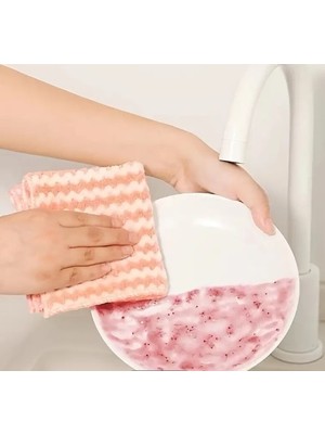 Canlar 10 Adet Mutfak Bulaşık Bezleri, 24.99CM x 24.99CM Yumuşak Emici Havlular, Tekrar Kullanılabilir, Mutfak, Banyo, Araba, Pencere, Mutfak Malzemeleri Için Makine Yıkanabilir, Renk Rastgele