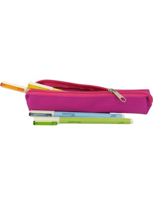 Fiyper Pembe Mini Sosis Kalem Çantası Kalem Kutusu Su Geçirmez Dayanıklı Imperteks Kumaş Kalemlik