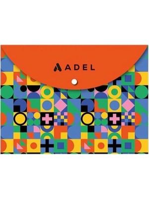 Adel A4 Desenli Çıtçıtlı Zarf Dosya