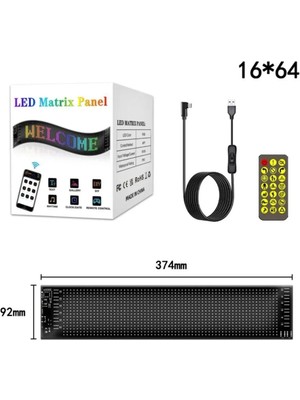 Wearfitpro LED Matrix Panel Dijital Ekran Kumandalı App Kontrollü LED Ekran