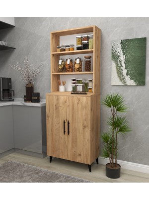 Enda Home Idil 6 Raflı 2 Kapaklı Çok Amaçlı Dolap Mutfak & Balkon Dolabı