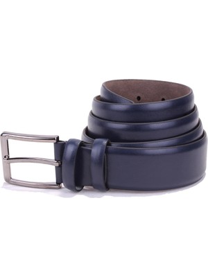 Dagoster DMK26-302 Lacivert 3,5 cm Suni Deri Erkek Kemer