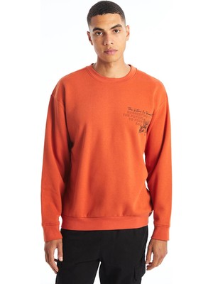 Lcw Casual  Bisiklet Yaka Uzun Kollu Baskılı Erkek Sweatshirt