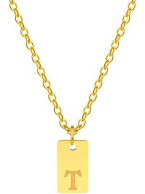 Munels Minimalist Harfli Çelik Kolye - 316L  Cerrahi Çelik Kolye - Harfli Kolye