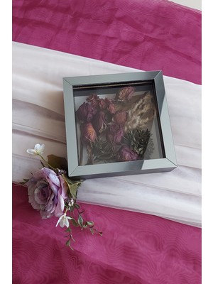 Verda Çerçeve 20X20X5 cm  Siyah-Füme Anı Çerçevesi! Yeni Moda Çiçek Anı Çerçevesi!